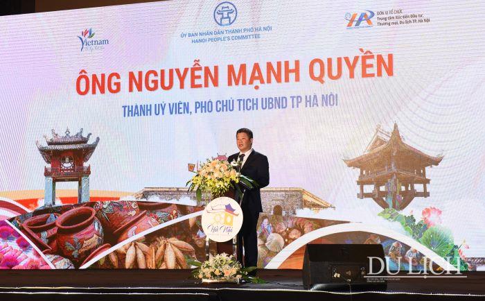 Phó Chủ tịch Ủy ban nhân dân TP. Hà Nội Nguyễn Mạnh Quyền phát biểu Khai mạc Lễ hội